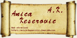 Anica Keserović vizit kartica